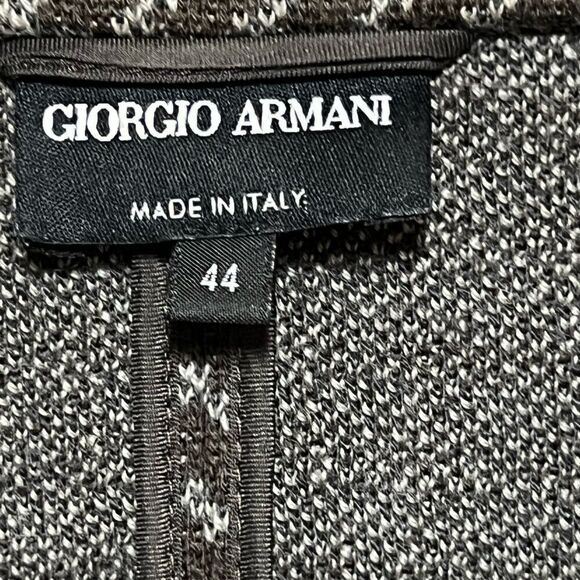 Giorgio Armani grey blazer houndstooth, three button closure Womens 44 Sz L - Picture 6 of 9